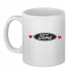 Чашка керамічна Ford logo heart Білий фото