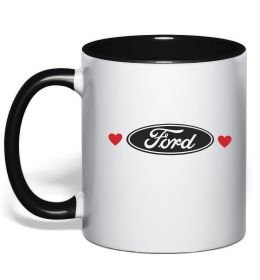 Чашка с цветной ручкой Ford logo heart