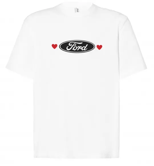 Футболка Оверсайз Ford logo heart Білий фото