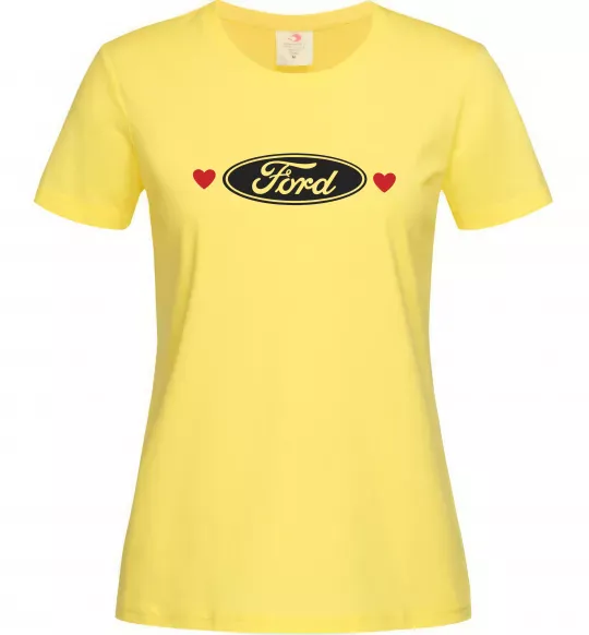 Женская футболка Ford logo heart Лимонный фото