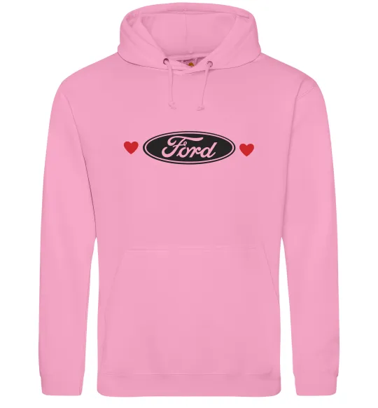 Мужская толстовка (худи) Ford logo heart Розовый фото