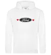 Чоловіча толстовка (худі) Ford logo heart Білий фото