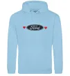 Мужская толстовка (худи) Ford logo heart Голубой фото