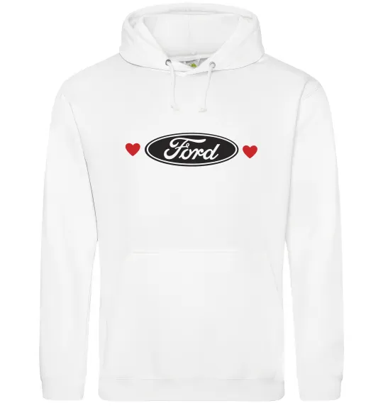 Жіноча толстовка (худі) Ford logo heart Білий фото
