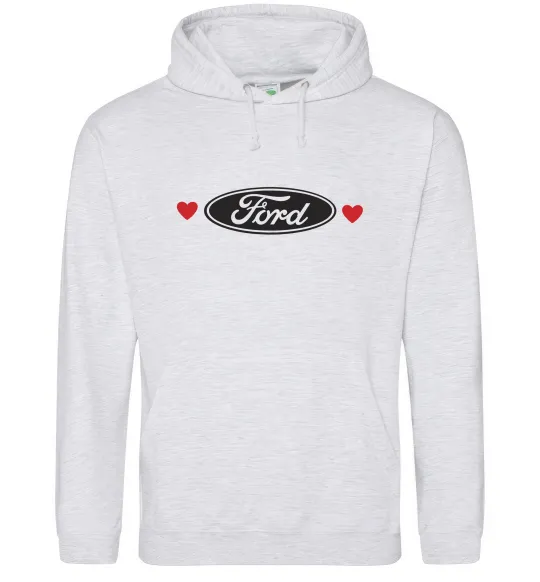 Жіноча толстовка (худі) Ford logo heart Сірий меланж фото