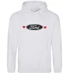 Жіноча толстовка (худі) Ford logo heart Сірий меланж Жіноча толстовка (худі) Ford logo heart Сірий меланж фото