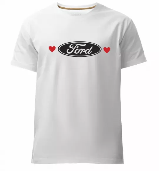 Чоловіча преміум футболка Ford logo heart Білий фото