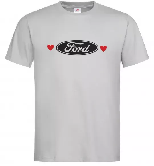 Чоловіча футболка Ford logo heart Сірий фото