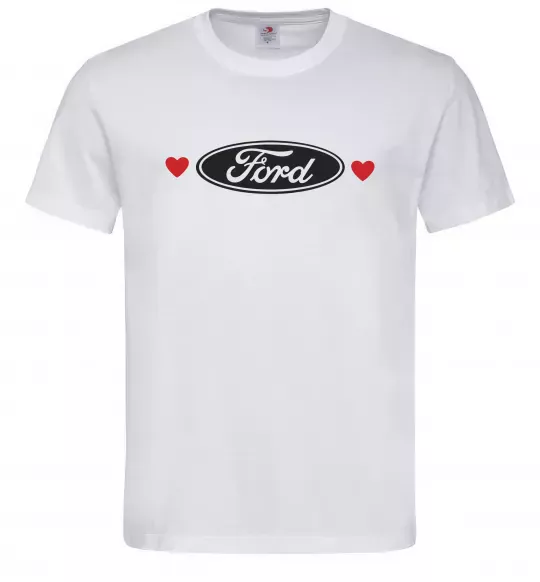 Чоловіча футболка Ford logo heart Білий фото