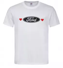 Мужская футболка Ford logo heart Белый фото