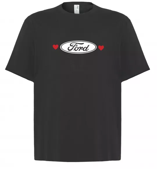 Футболка Оверсайз Ford logo heart Чорний фото