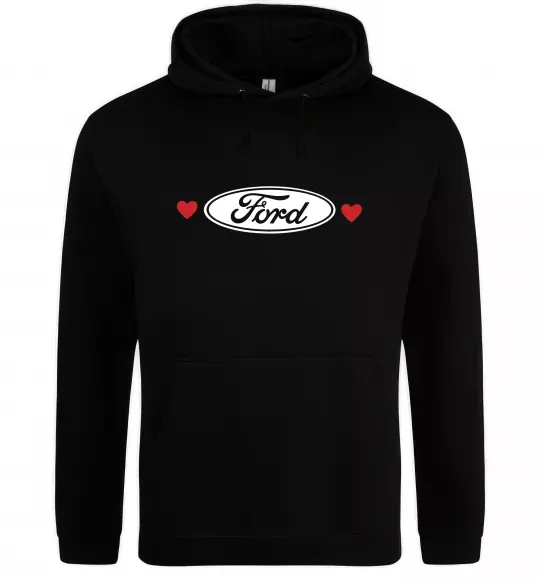 Чоловіча толстовка (худі) Ford logo heart Чорний фото