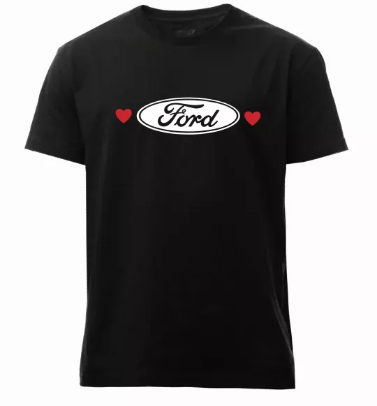Чоловіча преміум футболка Ford logo heart Чорний фото