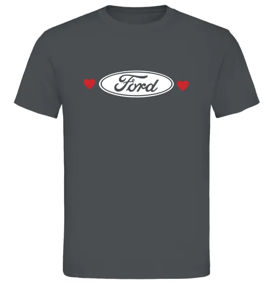 Чоловіча футболка Ford logo heart Графіт фото