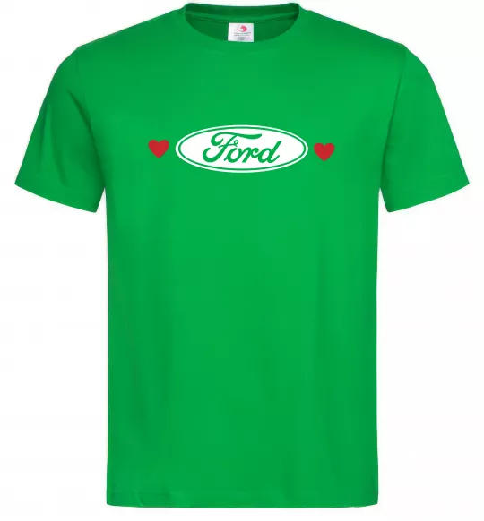 Чоловіча футболка Ford logo heart Зелений фото