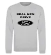Свитшот Real men drive Ford Серый меланж фото