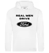 Мужская толстовка (худи) Real men drive Ford Белый Мужская толстовка (худи) Real men drive Ford Белый фото