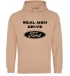 Мужская толстовка (худи) Real men drive Ford Песочный Мужская толстовка (худи) Real men drive Ford Песочный фото