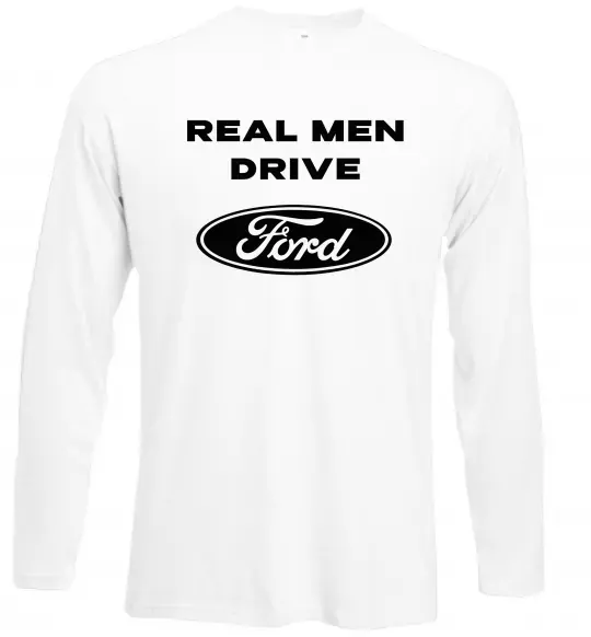 Лонгслів Real men drive Ford Білий фото