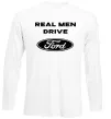 Лонгслів Real men drive Ford Білий фото