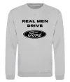 Свитшот Real men drive Ford Серый меланж фото