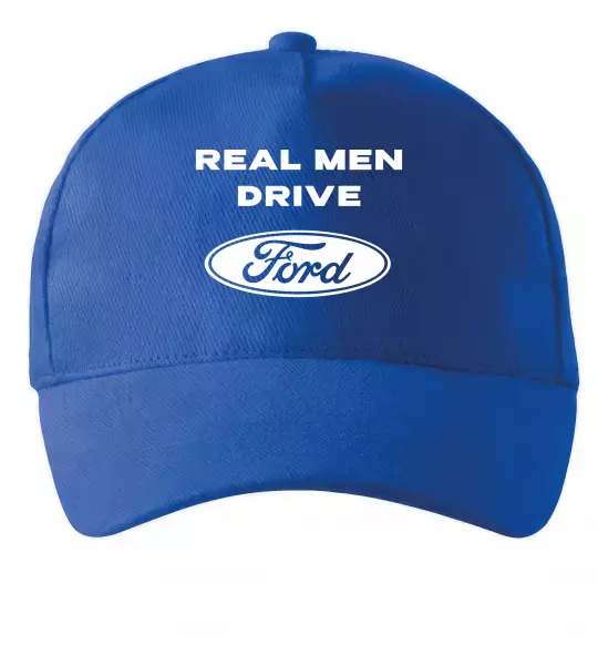Кепка Real men drive Ford Ярко-синий фото