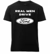 Мужская премиум футболка Real men drive Ford Черный фото