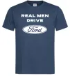 Мужская футболка Real men drive Ford Темно-синий фото
