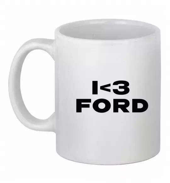 Чашка керамическая I <3 Ford Белый фото