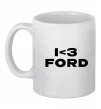 Чашка керамическая I <3 Ford Белый фото