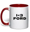 Чашка з кольоровою ручкою I <3 Ford Червоний Чашка з кольоровою ручкою I <3 Ford Червоний фото