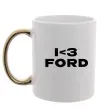 Чашка з кольоровою ручкою I <3 Ford Золото Чашка з кольоровою ручкою I <3 Ford Золото фото