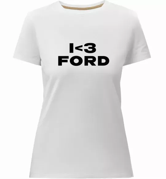 Жіноча преміум футболка I <3 Ford Білий фото