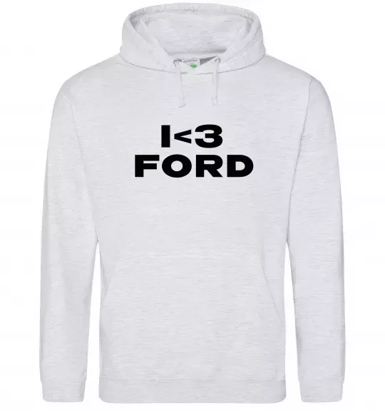 Чоловіча толстовка (худі) I <3 Ford Сірий меланж фото