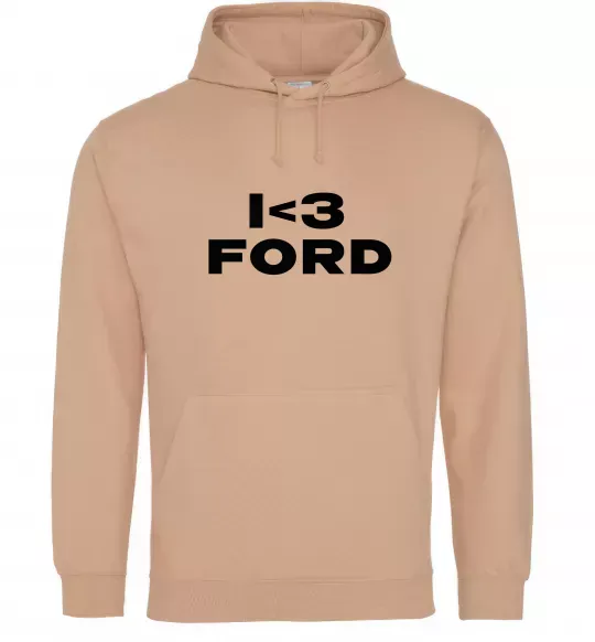 Чоловіча толстовка (худі) I <3 Ford Пісочний фото