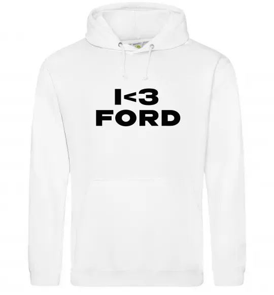 Жіноча толстовка (худі) I <3 Ford Білий фото