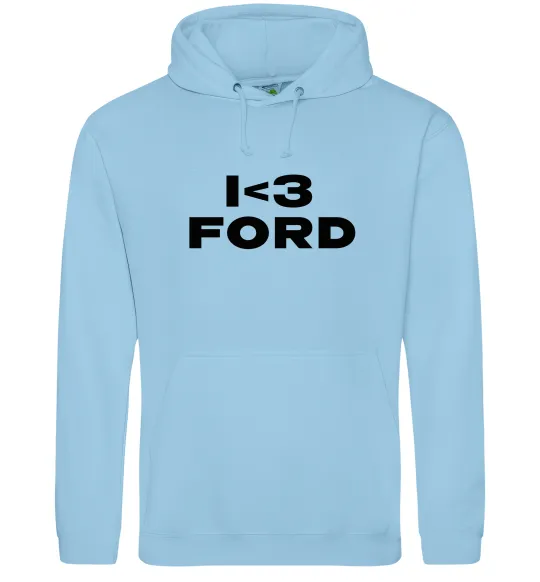 Женская толстовка (худи) I <3 Ford Голубой фото