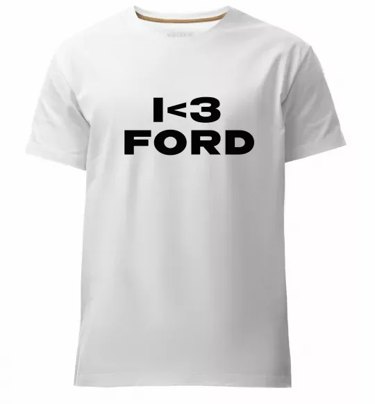 Чоловіча преміум футболка I <3 Ford Білий фото