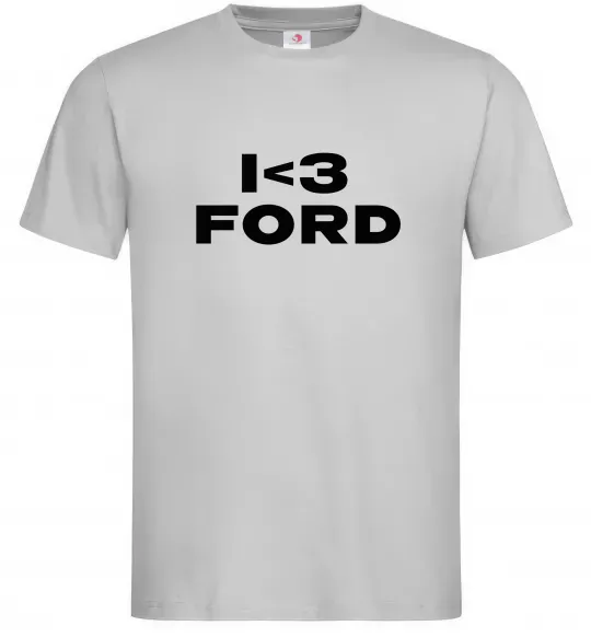 Мужская футболка I <3 Ford Серый фото
