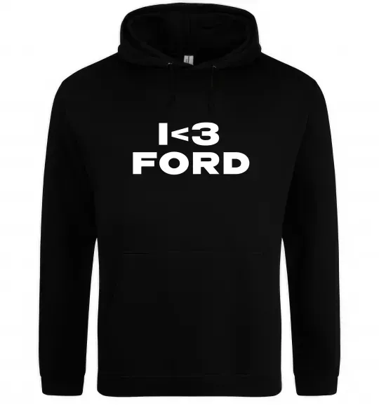 Чоловіча толстовка (худі) I <3 Ford Чорний фото