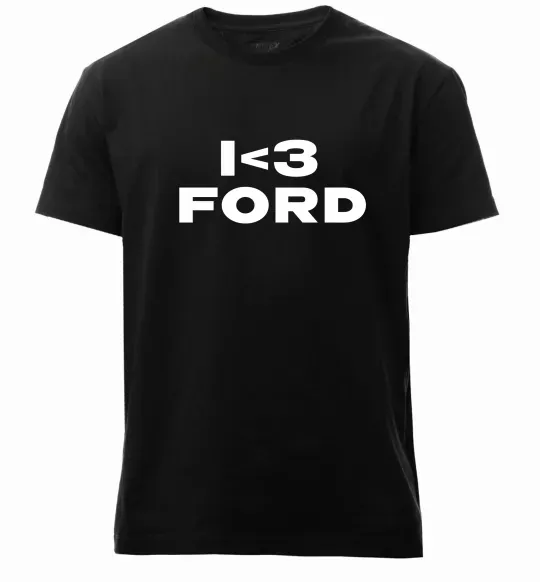 Чоловіча преміум футболка I <3 Ford Чорний фото