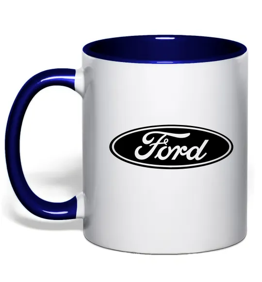 Чашка с цветной ручкой Ford logo Глубокий темно-синий фото