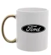 Чашка с цветной ручкой Ford logo Золото фото