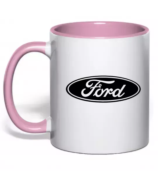Чашка с цветной ручкой Ford logo Нежно розовый фото