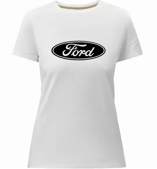 Жіноча преміум футболка Ford logo Білий фото