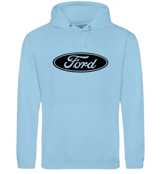 Мужская толстовка (худи) Ford logo Голубой фото
