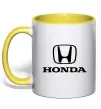 Чашка с цветной ручкой Хонда лого та назва Солнечно желтый фото