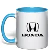 Чашка с цветной ручкой Хонда лого та назва Голубой фото