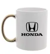 Чашка с цветной ручкой Хонда лого та назва Золото фото