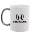 Чашка с цветной ручкой Хонда лого та назва Серебро фото